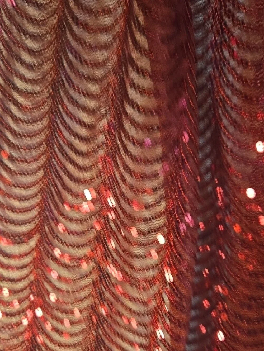 Women's Sequin Scarf Shawl - Wine Red